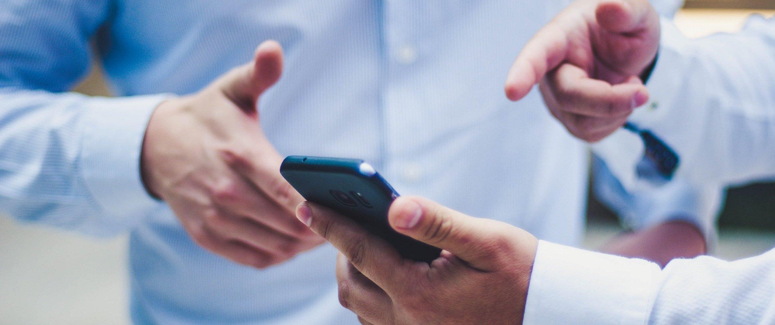 Person with smartphone