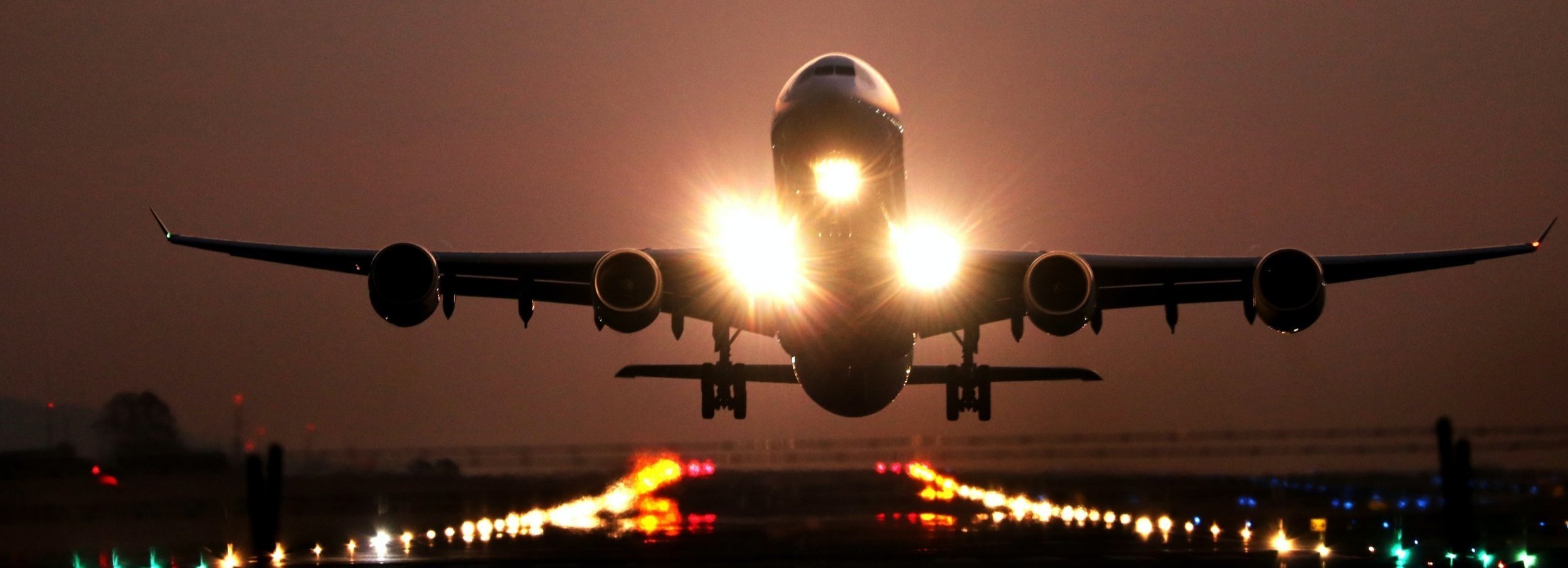 image of an aircraft at night